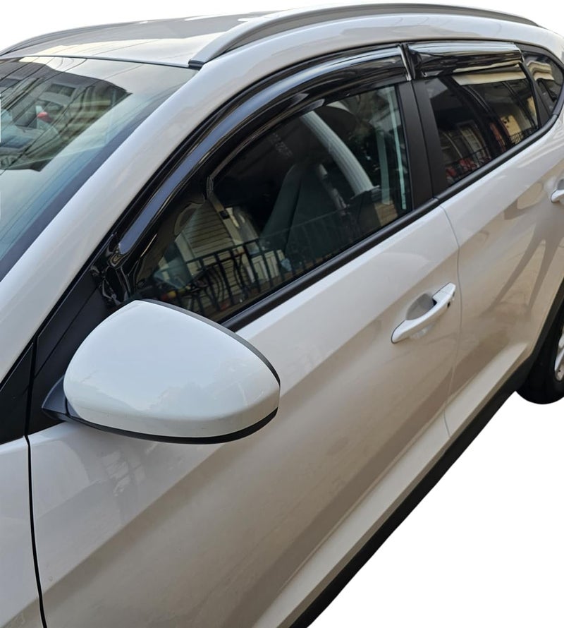 Optimal Co 2016-2021 Tape-on Rain Guards for Hyundai Tucson Side Window Deflector Visors SEL Value Limited Sport Ultimate SE Durable Tinted Vent Shade 2017 2018 2019 2020 - Image 2